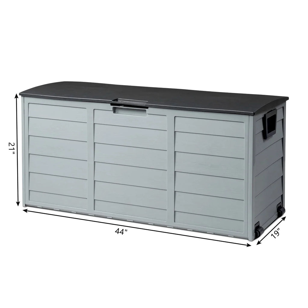 Ktaxon 75gal Outdoor Garden Plastic Storage Deck Box Chest Tools Cushions Toys Black