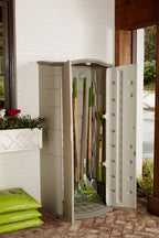 Rubbermaid Vertical Resin Outdoor Storage Shed – Weather-Resistant Plastic Garden Storage Cabinet