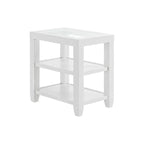 Cordero 16-Inch Wide Wood and Glass Top Chairside End Table with Shelf Storage