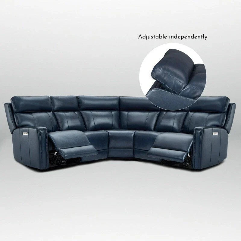 104" 3-Color Genuine Leather Power Reclining Sectional Sofa with Zero Gravity Feature, USB & USB-C Ports, and 2 Stationary Armless Chairs