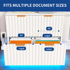 Moasis Lateral Filing Cabinet with LED Lighting and 2 Drawers for Home Office