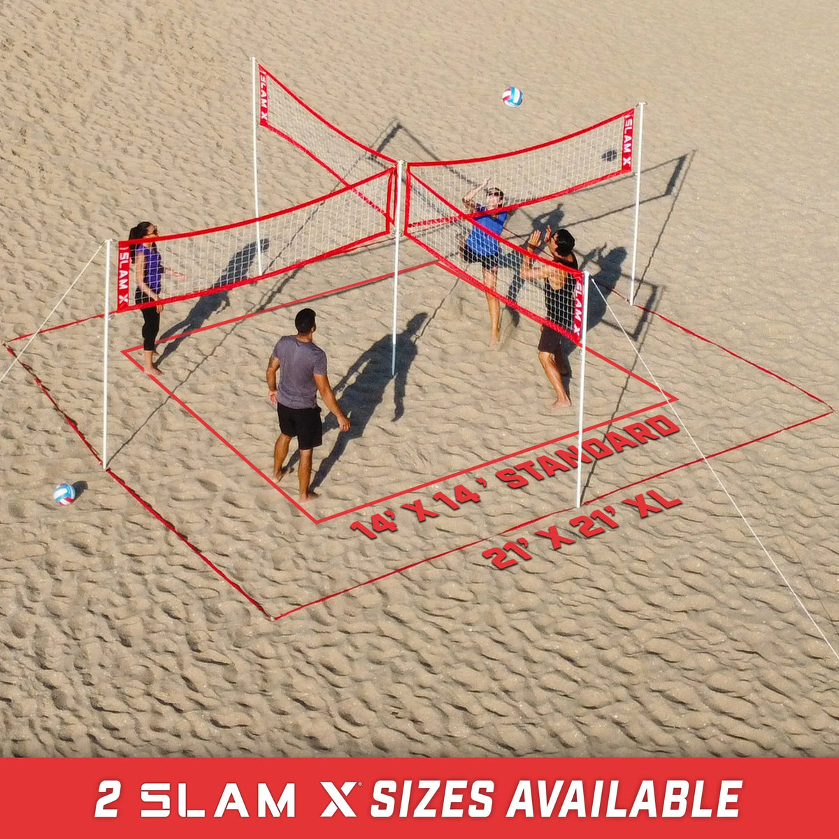 Slam X Square Volleyball Game Set | 14' x 14'