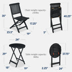 Best Choice Products 3-Piece Acacia Wood Bistro Set, Folding Patio Furniture w/ 2 Chairs, Table - Natural