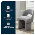 Modern Elegant Boucle Upholstered Accent Chair with MDF Wood Frame for Home Office, Living Room, and Bedroom