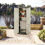 Rubbermaid Vertical Resin Outdoor Storage Shed – Weather-Resistant Plastic Garden Storage Cabinet