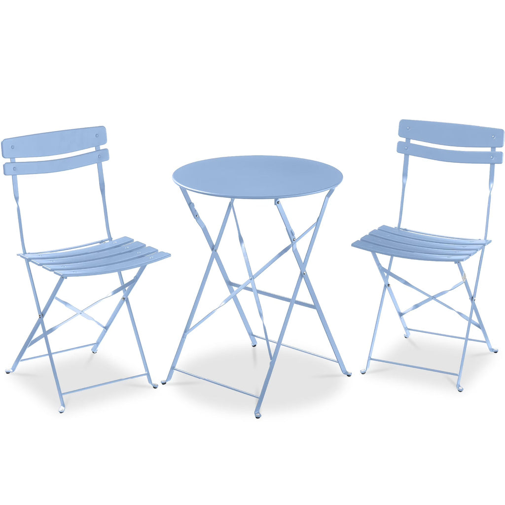 Best Choice Products 3-Piece Small Bistro Set, Folding Patio Furniture Set of 2 Chairs and Table - Black