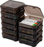 10-Pack Portable Plastic Scrapbook Paper Storage Cases Organizers with Built-in Handle - Gray
