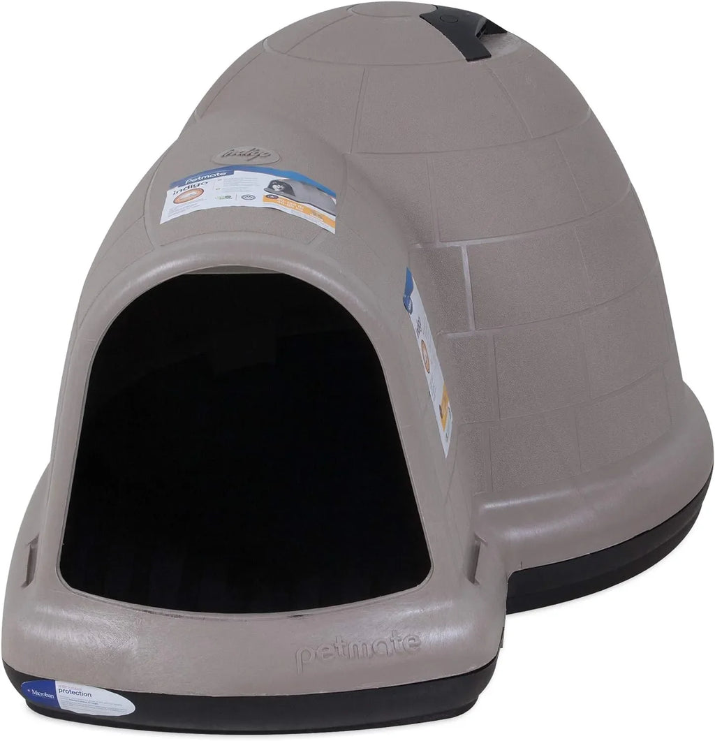 Petmate Indigo Dog House (Igloo Dog House. Made in USA with 90% Recycled Materials. All-Weather Protection Pet