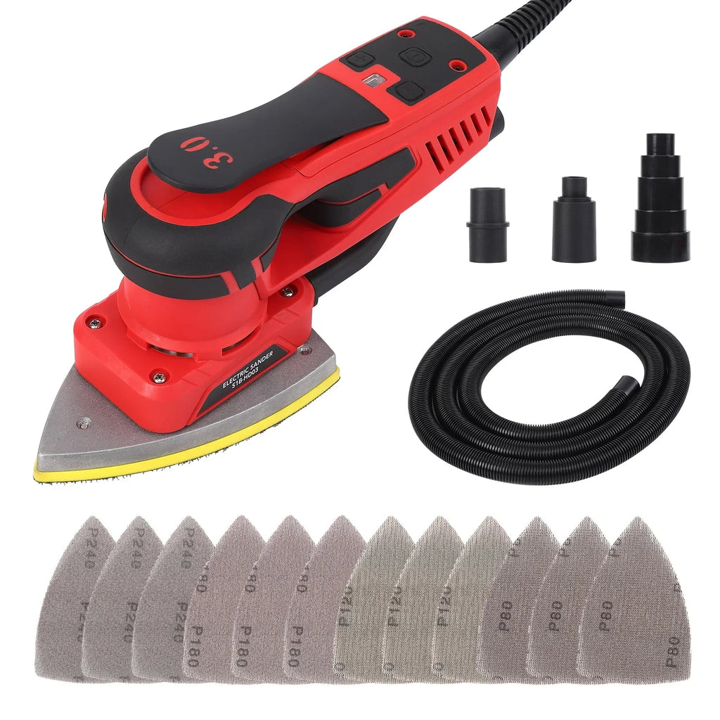 M optimized Electric Detail Sander with 12 Sanding Paper, 350W Brushless Motor Mouse Sander, Powerful & Low Vibration, 10000 RPM, for Wood Working