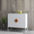 CUSchoice Solid Wood Square Handle 2-Door Sideboard