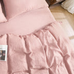 100% Pure Linen Duvet Cover with Button Closure and Corner Ties Soft & Breathable - Natural Full/Queen