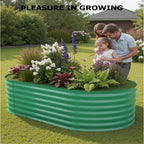 2 - Pack Galvanized Steel Raised Garden Beds Kit - Outdoor Metal Planter Boxes for Vegetables, Flowers & Herbs.tool - Free Assembly, Rust - Resistant Green Coated Design