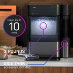 Countertop Nugget Ice Maker with Side Tank | Ice Machine with WiFi Connectivity | Smart Home Kitchen Essentials | Stainless Steel