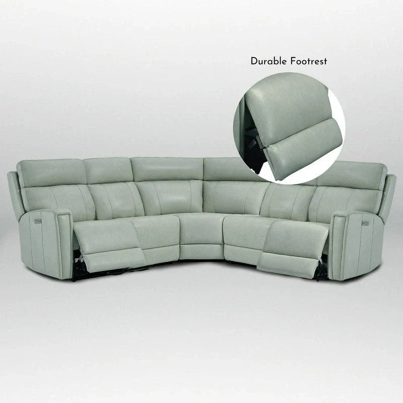 104" 3-Color Genuine Leather Power Reclining Sectional Sofa with Zero Gravity Feature, USB & USB-C Ports, and 2 Stationary Armless Chairs