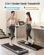 UREVO Walking Pad Under Desks Treadmill, 2.25HP 265 lb Capacity for Office Home with Remote Control
