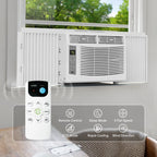 Window Air Conditioner 6000 BTU Cool to 250 Sq Ft Intelligent, LED, Remote Control, Easy to Clean Filter Screen, Can Be Used As a Dehumidifier/Fan, Operates Quietly, and Is Energy - Saving
