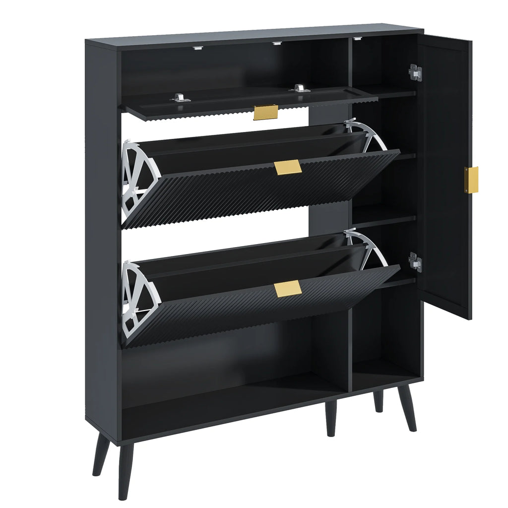 Shoe Cabinet with Drawers, Slim Storage Cabinets, Entryway Shoe Storage Cabinets