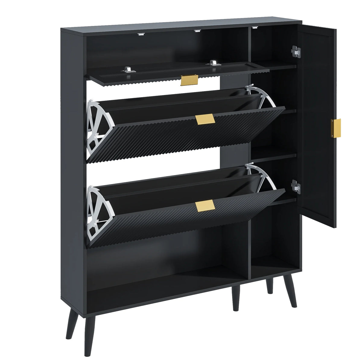 Shoe Cabinet with Drawers, Slim Storage Cabinets, Entryway Shoe Storage Cabinets
