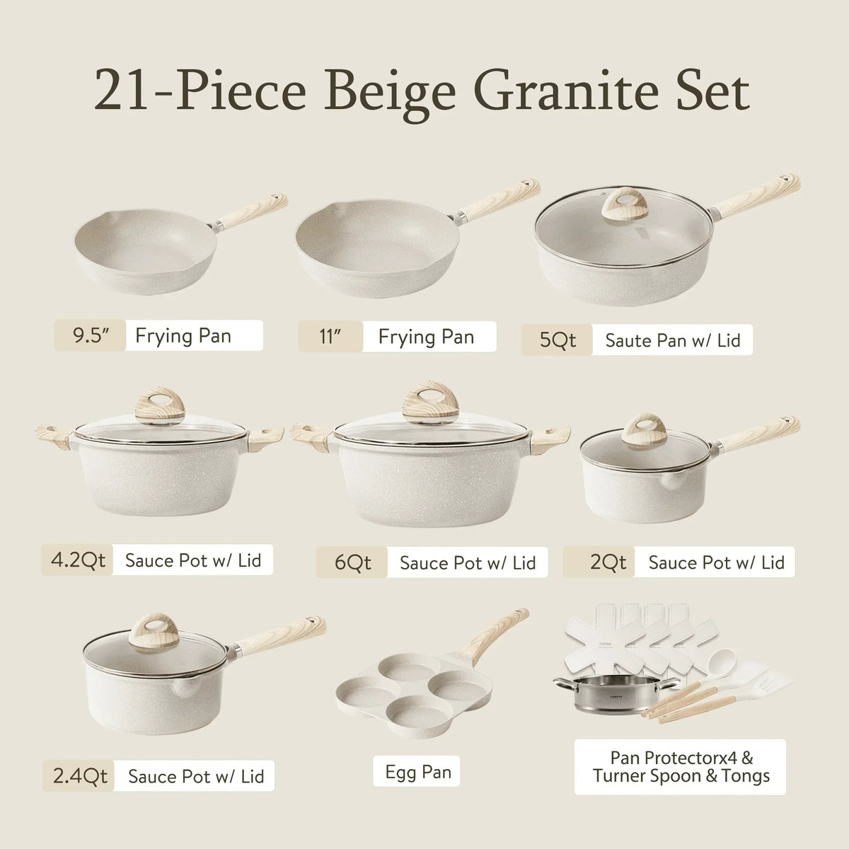 Carote Induction Kitchen Cookware Sets