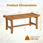 Tangkula 41.5" Patio Backless Bench with Slatted Seat