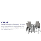 Set of 4 Outdoor Barstools with Flexible Comfort Material - Patio Seating