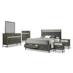 Contemporary Grey 6-Piece Platform Bedroom Set by Furniture of America - Heinisk Collection
