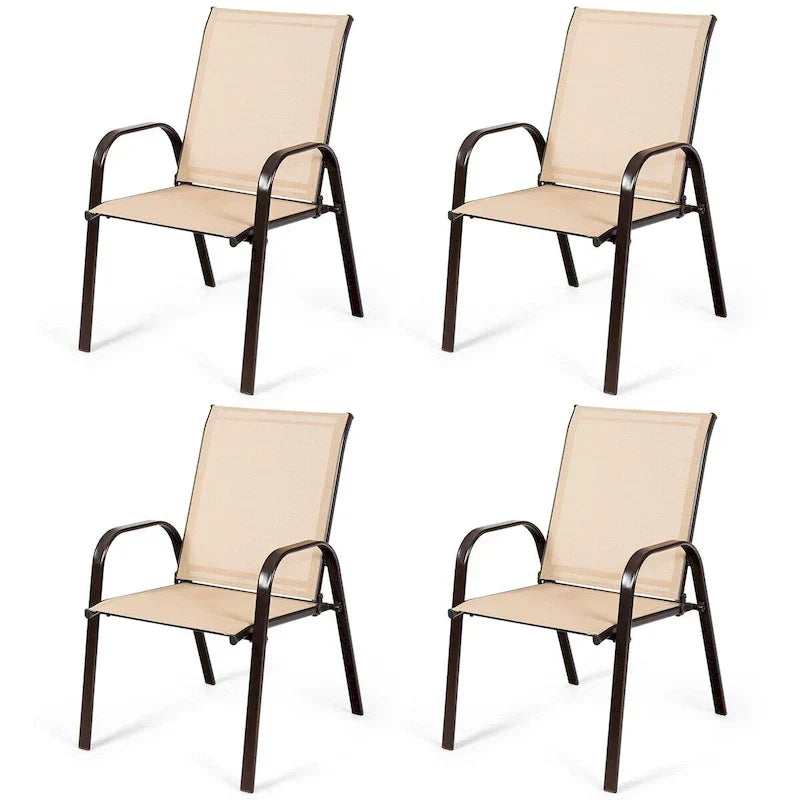 Costway Set of 4 Patio Chairs with Armrests for Garden and Deck - View Details
