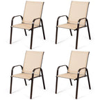 Costway Set of 4 Patio Chairs with Armrests for Garden and Deck - View Details