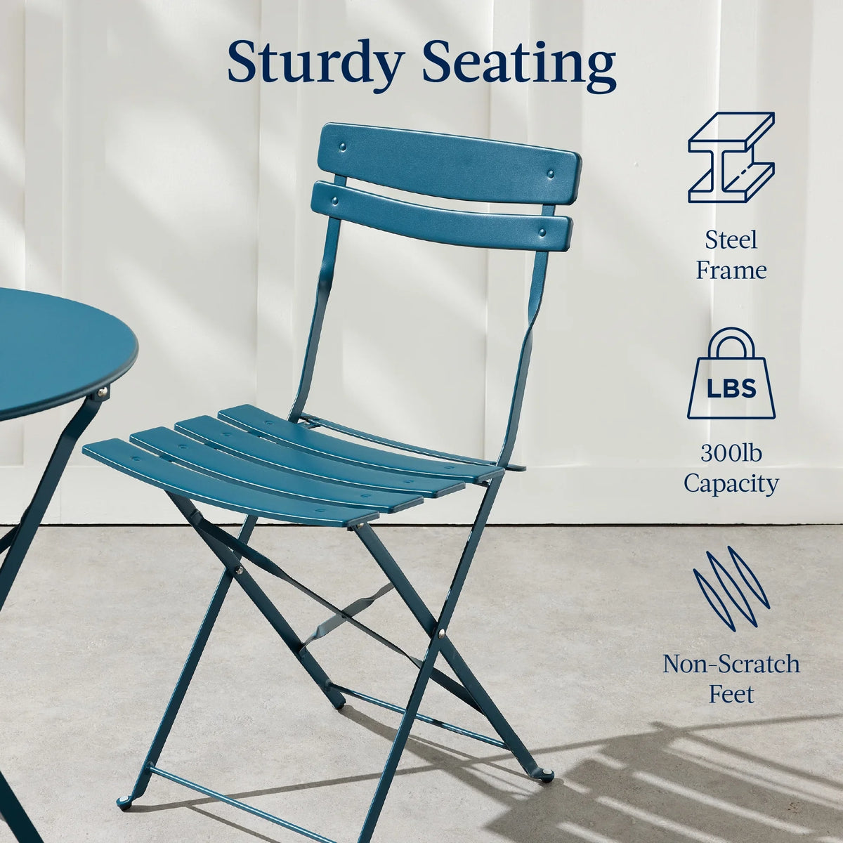 Best Choice Products 3-Piece Small Bistro Set, Folding Patio Furniture Set of 2 Chairs and Table - Black
