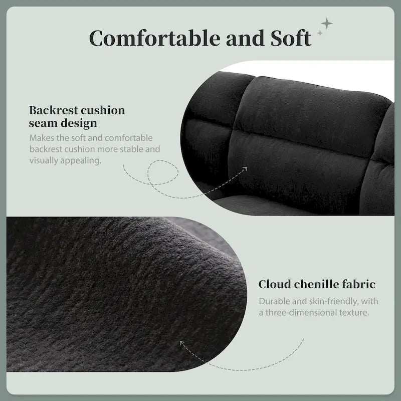 110-Inch L-Shaped 5-Seater Sectional Sofa with Removable Ottoman, Cloud Chenille Fabric, and 5 Cushions