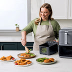 Ninja Doublestack XL 2 - Basket Air Fryer, Doublestack Technology Cooks 4 Foods at Once, Space Saving Design, 10 QT, 4 - in - 1, Smart Finish & Match Cook, SL400