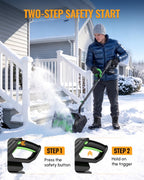 WORKPROX Cordless Snow Shovel, 13-Inch, 20V Battery Included | 23 ft Throw Distance, 4.0Ah Battery, 30° Adjustable Chute, LED Lights, Lightweight, For Steps, Walkways & Driveways