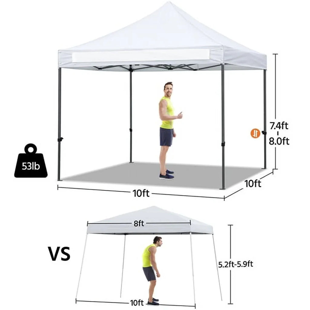 Alden Design Adjustable 10' x 10' Commercial Pop-up Canopy with Wheeled Carry Bag, Blue