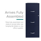 Space Solutions 18" Deep 3 Drawer Smart Letter Width Vertical File Cabinet, Navy
