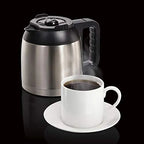 Thermal Coffee Maker, Single Serve & Full Pot, Compatible with Pods or Grounds, Programmable, Black and Stainless ()