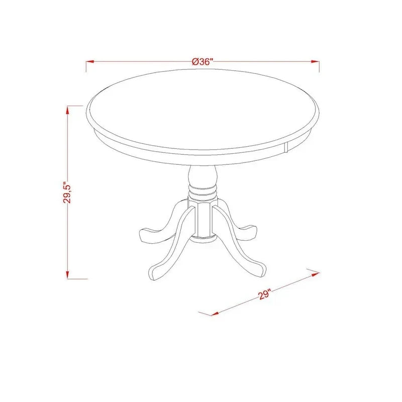 East West Furniture Round Dining Table Set - Kitchen Table with White Faux Leather Parson Chairs in Linen White (Various Piece Options)