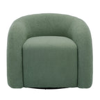 360 Swivel Accent Chair for Living Room, Boucle Barrel Armchair Single Sofa Chair Reading Chair, Sage Green