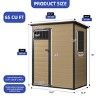 Modfusion 4.62.66.3 Ft Resin Storage Shed with Window, Floor, Plastic Roof, Storage Cabinets for Brooms Vacuum Cleaners Fits 65 to 68 in, Winter Gear Box, Black
