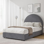 4 EVER WINNER Queen Size Bed Frame, Boucle Upholstered Bed Frame with Headboard, White Queen Bed Frame, White