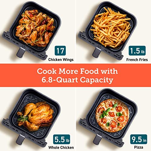 6.8-Qt. Air Fryer with Dual Heating and Smart Temperature Control