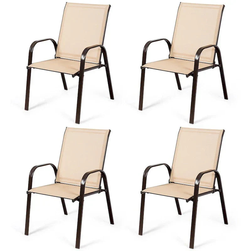 Costway Set of 4 Patio Chairs with Armrests for Garden and Deck - View Details