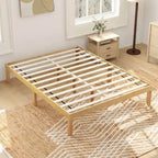 Costway 14-Inch Wooden Platform Bed Frame for Twin, Full, and Queen Sizes with Rubber Support