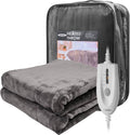 Superjoe Electric Blankets King Size Heated Blanket 100'' x 90'' King Blanket with Dual Controllers, 10 Heat Settings, Auto-Off Timer, Gray Warm Gifts