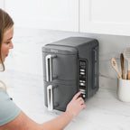 Ninja Doublestack XL 2 - Basket Air Fryer, Doublestack Technology Cooks 4 Foods at Once, Space Saving Design, 10 QT, 4 - in - 1, Smart Finish & Match Cook, SL400