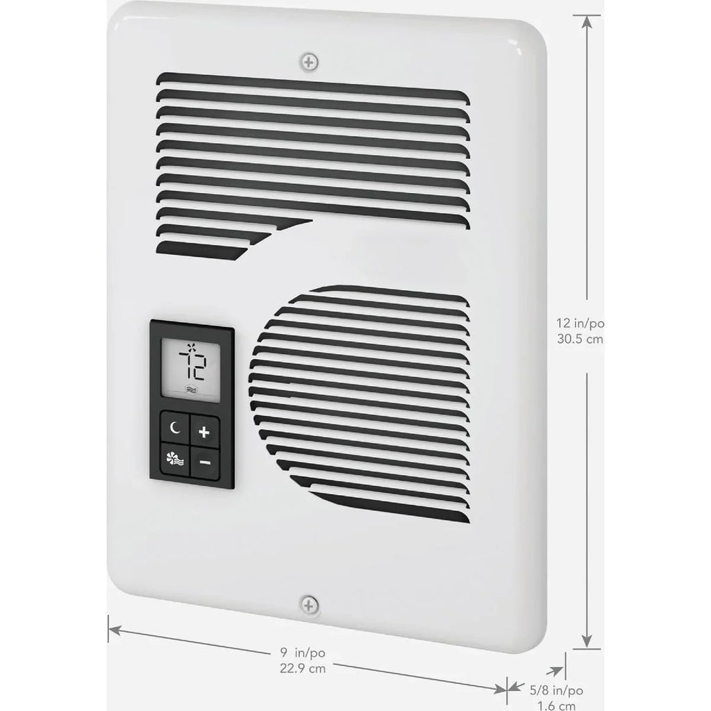 Energy Plus Wall Heater, Digital Thermostat, 240/208/120V, White