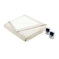 Beautyrest Ribbed Microfleece Heated Blanket, Ivory