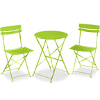 Best Choice Products 3-Piece Small Bistro Set, Folding Patio Furniture Set of 2 Chairs and Table - Black