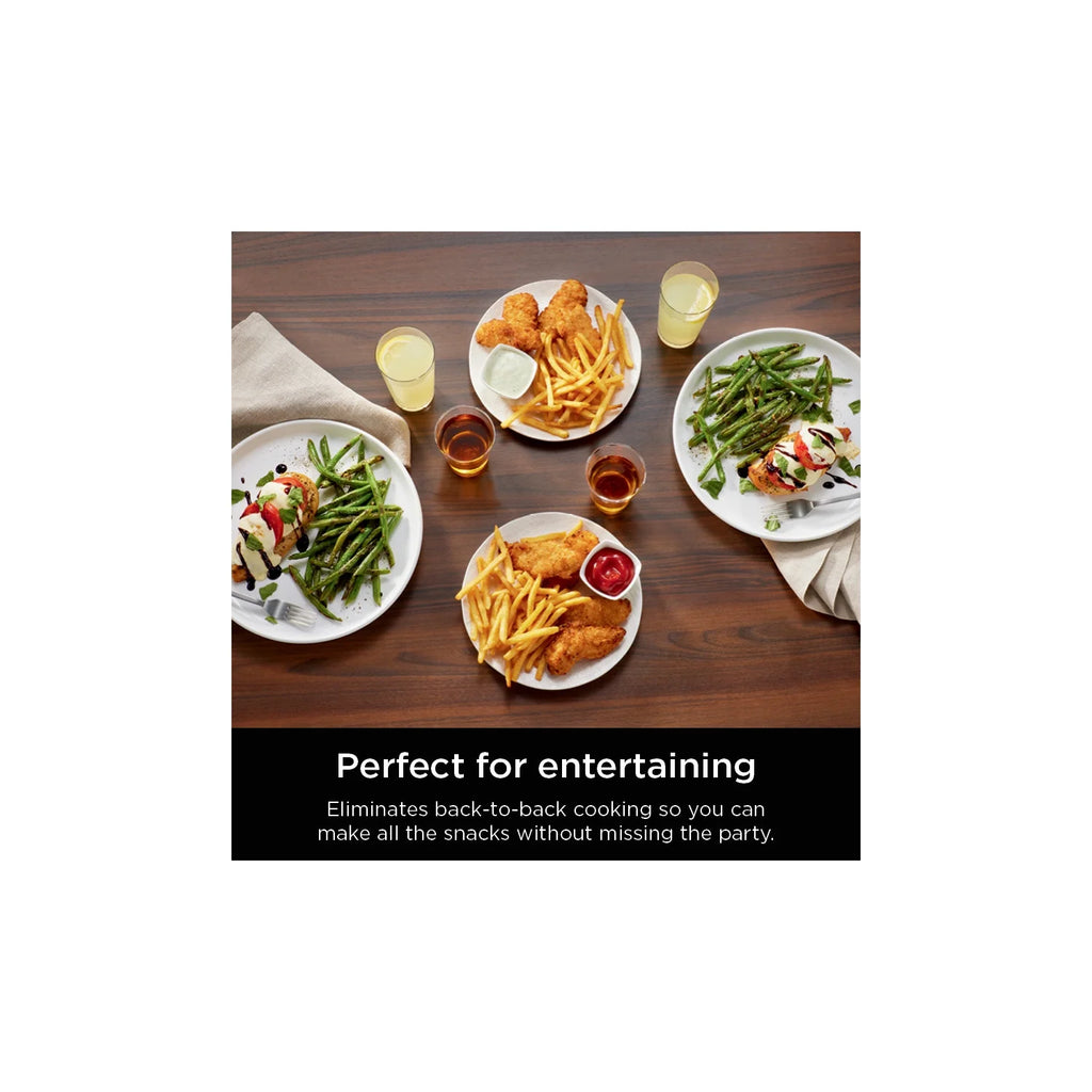 Ninja Doublestack XL 2 - Basket Air Fryer, Doublestack Technology Cooks 4 Foods at Once, Space Saving Design, 10 QT, 4 - in - 1, Smart Finish & Match Cook, SL400
