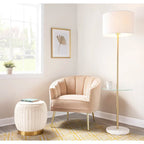 Randolf Velvet Accent Chair in Silver Orchid