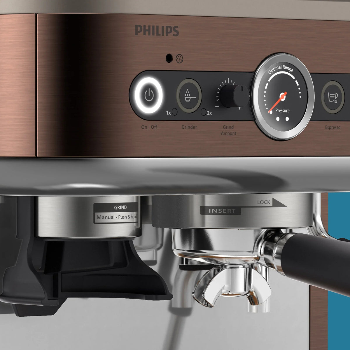 Philips Barista Brew Semi-Automatic Espresso Machine with Milk Frother, Silver Metal